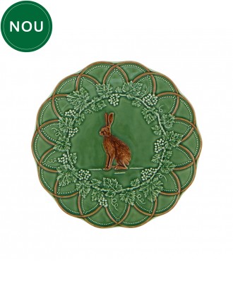 Farfurie pentru desert, ceramica, 24.5 cm, Hare Bosque - Bordallo Pinheiro